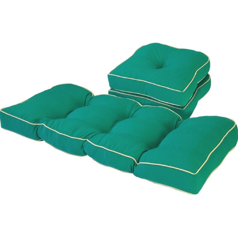 Bay Isle Home Solid Gussett Outdoor 3 Piece Loveseat/Sofa Seat Cushion